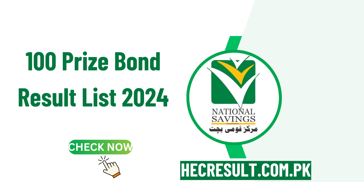 100 Prize Bond Result List 2024