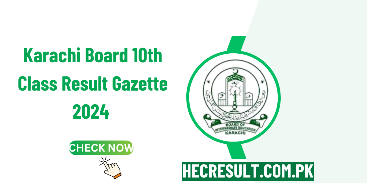 BSEK Karachi Board 10th Class Result Gazette 2024