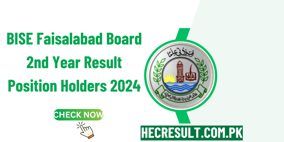 BISE Faisalabad Board 2nd Year Result Position Holders 2024