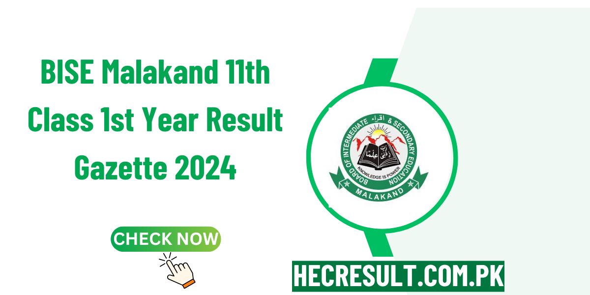 BISE Malakand Board 11th Class 1st Year Result Gazette 2024 [Link Out]