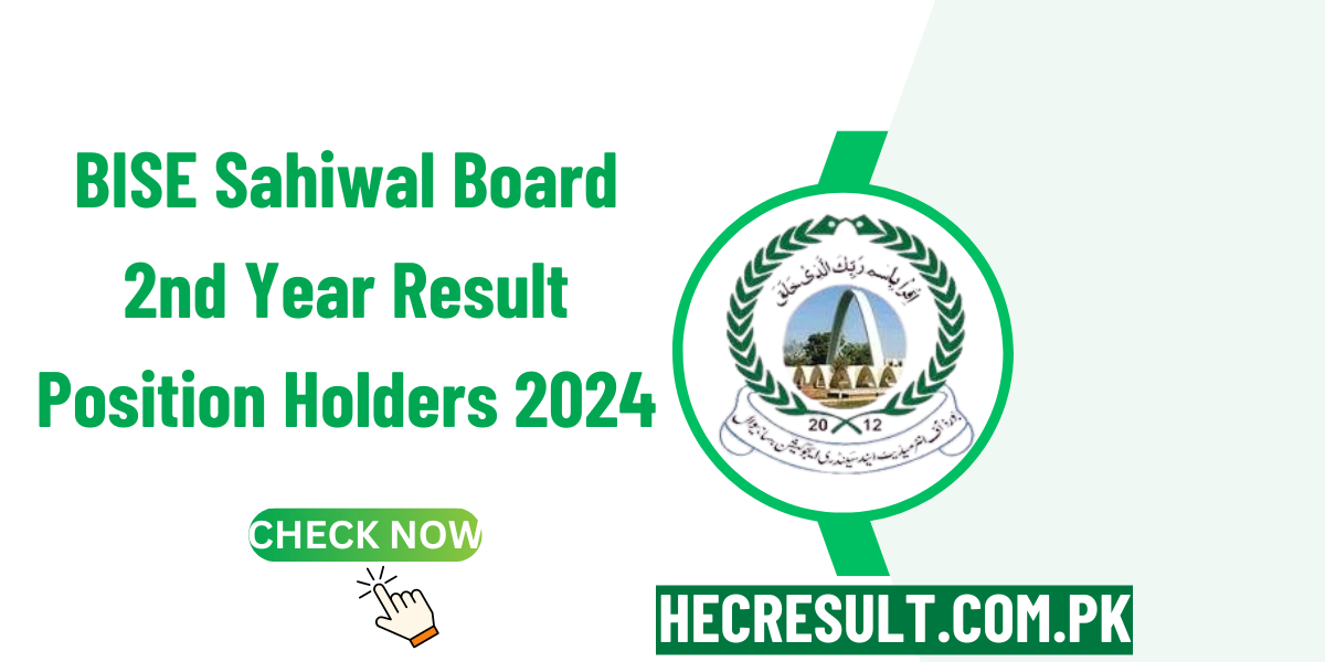 BISE Sahiwal Board 2nd Year Result Position Holders 2024