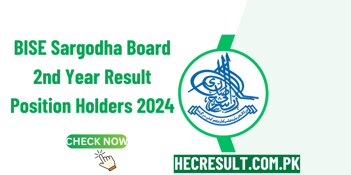 BISE Sargodha Board 2nd Year Result Position Holders 2024