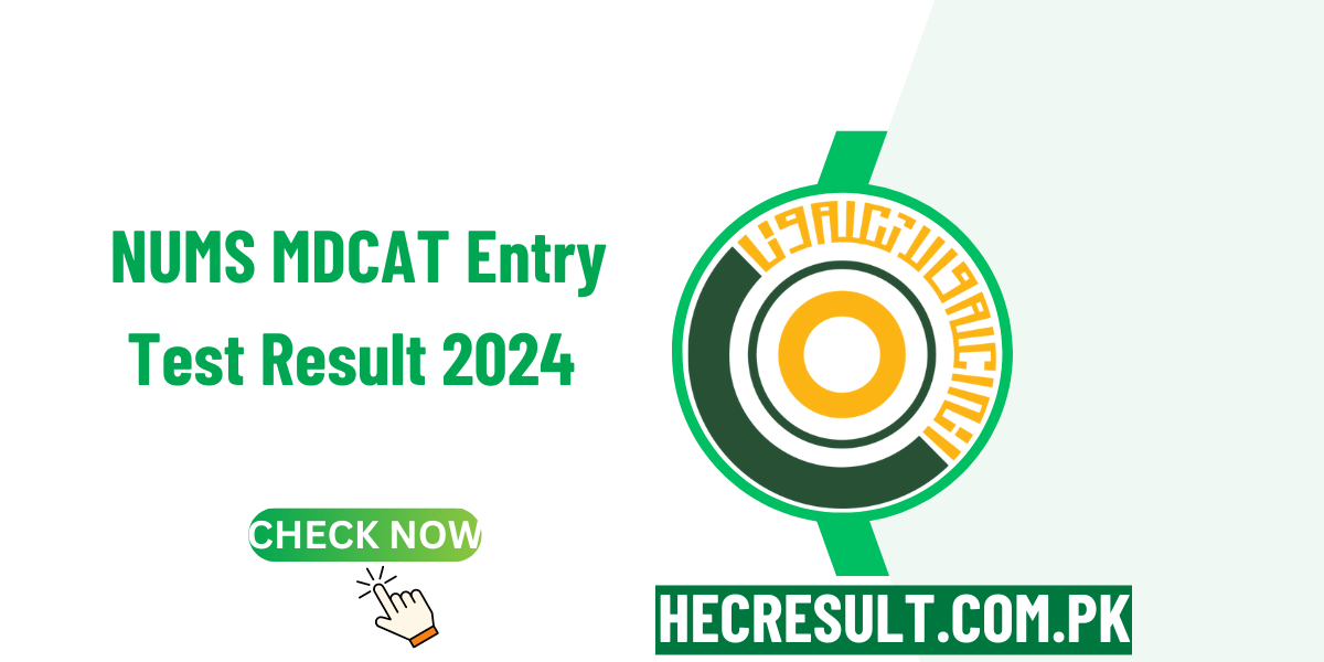 NUMS MDCAT Entry Test Result 2024