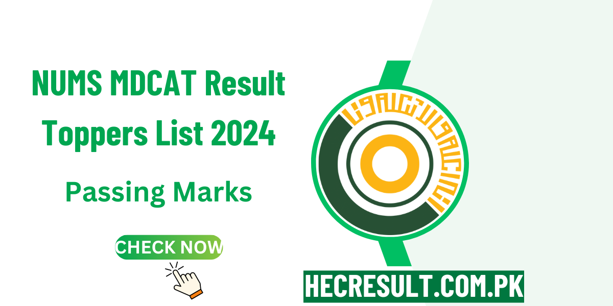 NUMS MDCAT Result Toppers List 2024